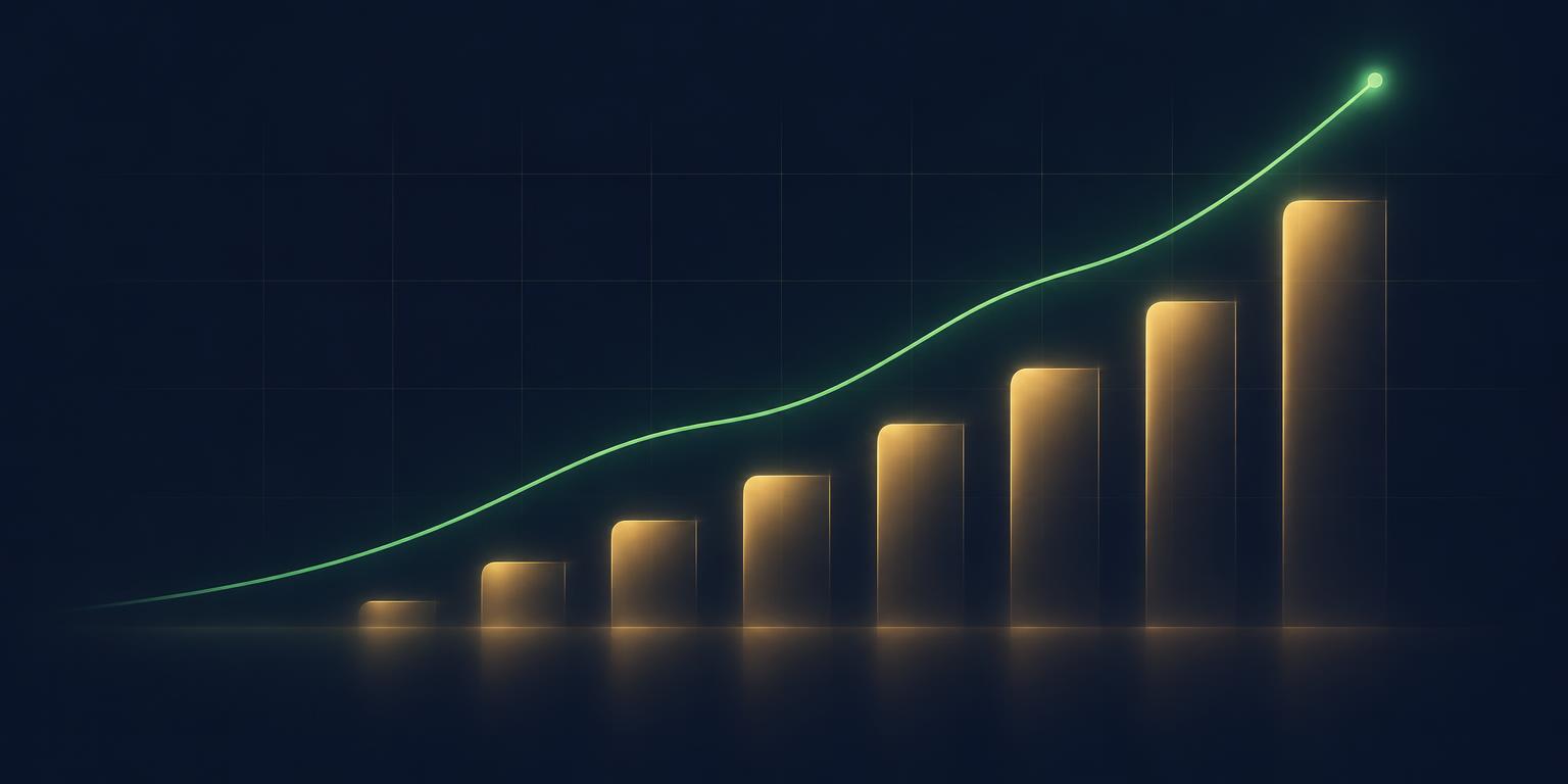 رسم توضيحي: مؤشرات تشغيلية تُعرض كخطوط وأعمدة ضوئية